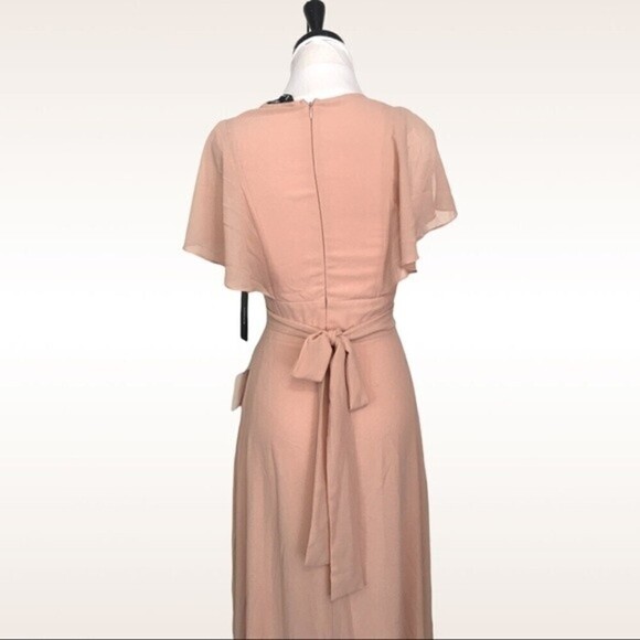 Lulus Dearly Loved Cream Pastel Flutter Sleeve Maxi Dress - Picture 6 of 16